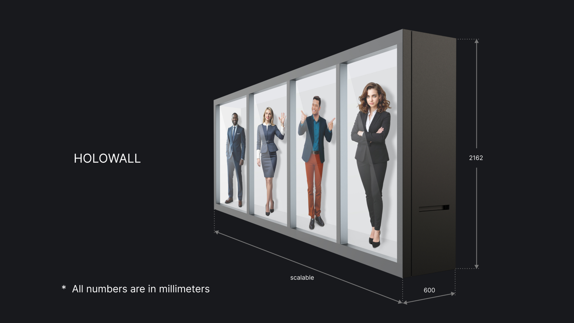 Genesis Studio holographic full scale display holowall for AI avatars