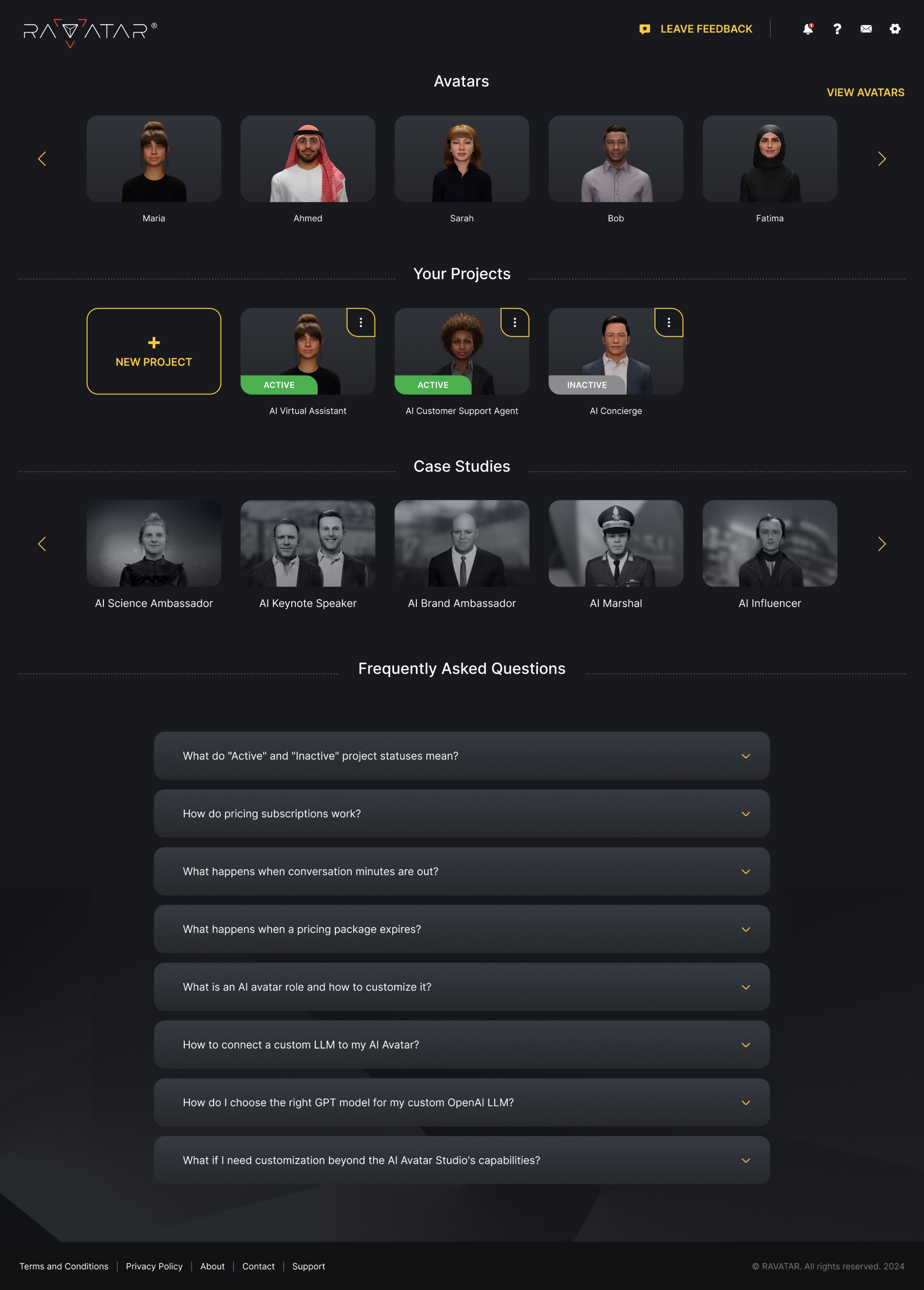 Genesis AI Avatar Studio Dashboard